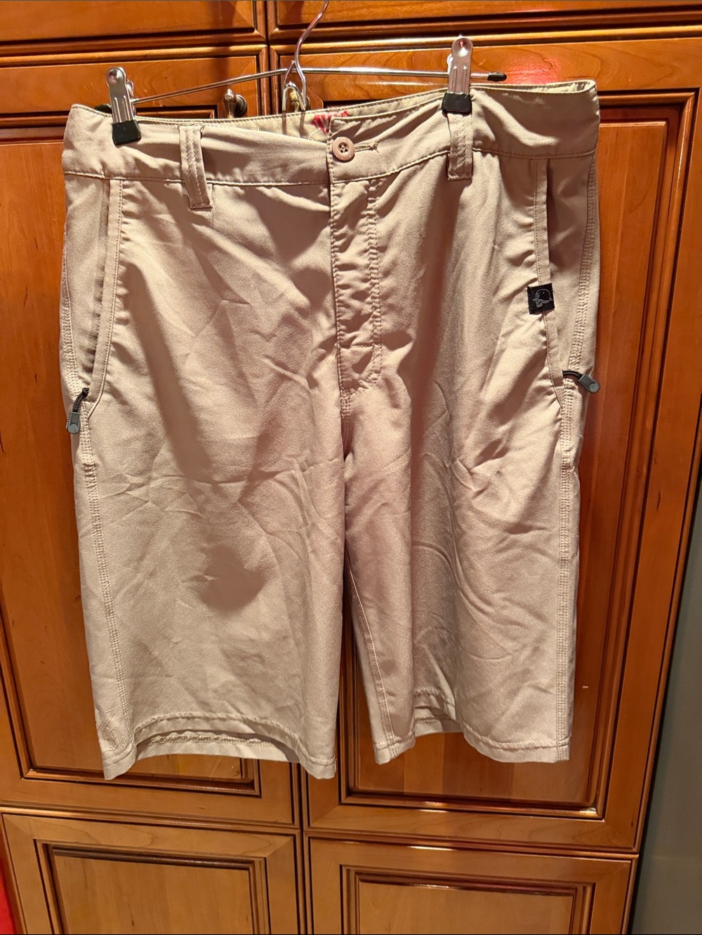 Metal Mulisha Men's Tan Hybrid Shorts with Zippered Pockets